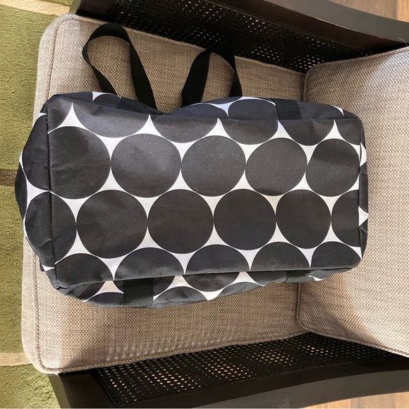 RARE LN Thirty-one Bkack White Polka Dot Large Utility Tote - Picture 3 of 6